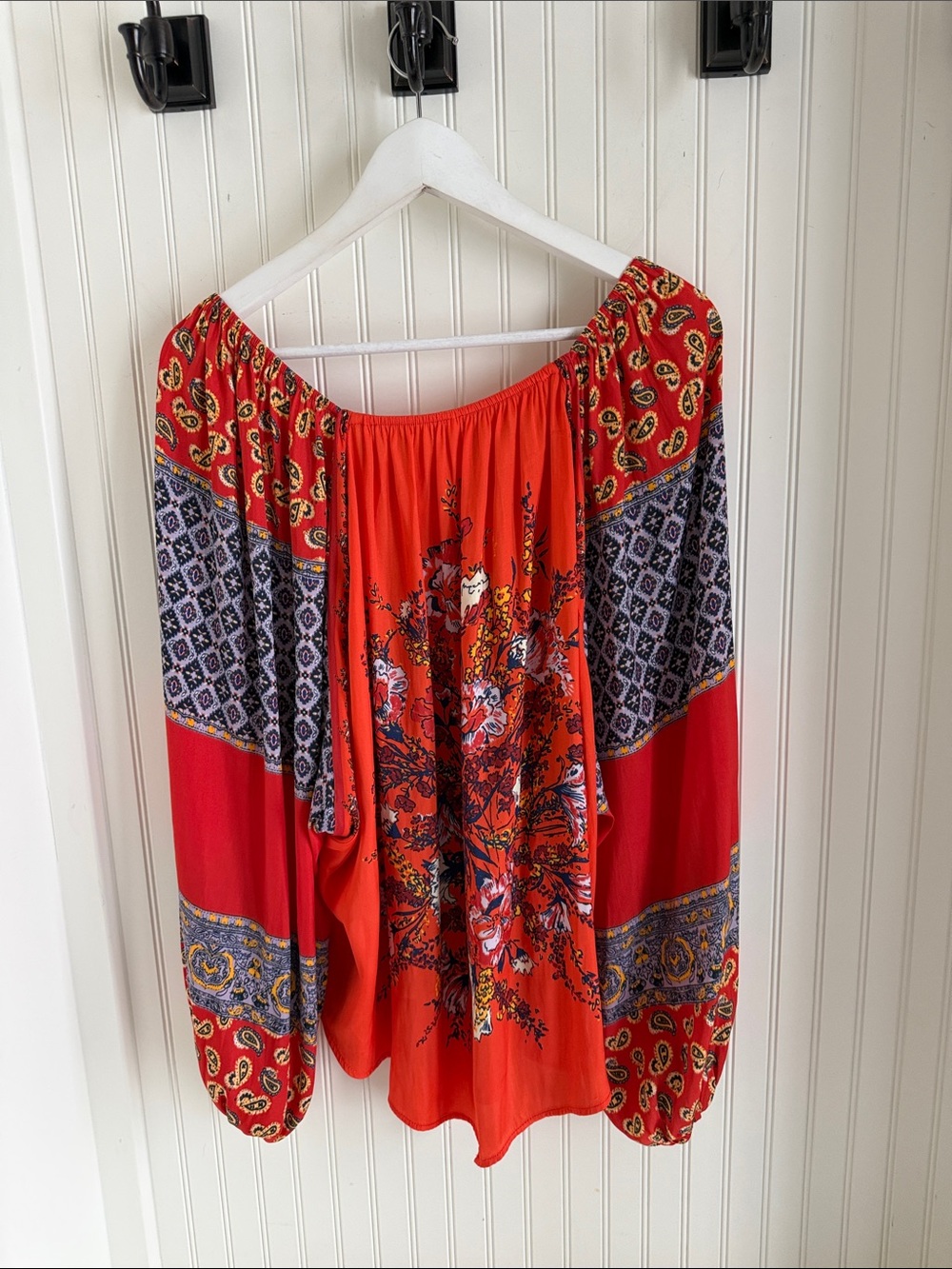 Free People “Positano Printed Blouse” (Red) - Picture 7 of 7